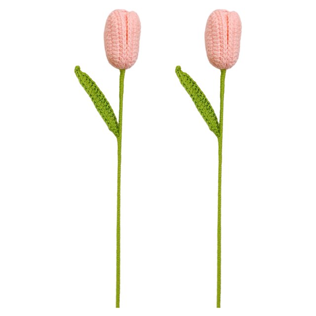 2 tulipanes individuales tejidos a mano, regalo romántico de San Valentín para esposa, flores de tulipán para entrega el día de la madre