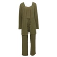 thumbnail image 5 of Coduop Women 3 Piece Pajama Set Long Sleeve Loungewear Set Sleepwear Nightwear,with Cami Top, 5 of 8