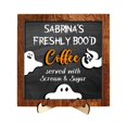 thumbnail image 3 of Letrero de escritorio de Halloween, letrero de madera para café, placa artística decorativa de fantasma para mesa Estilo B, 3 of 9