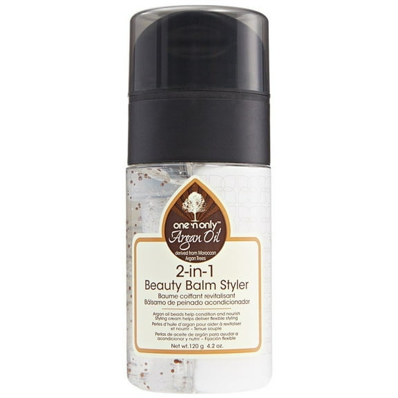One 'n Only Argan Oil 2-in-1 Beauty Balm Styler, Multi-Benefit Leave-In Hair Treatment for Smoothness, Shine & Manageability, 4.2 oz Each, 2 Pack