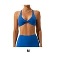 thumbnail image 4 of maytalsory 1 Set Chinlon Nylon Sports Underwear Solid Color Replacement Breathable Wire Free Running Jogging Bodybuilding Vest Bra Blue M, 4 of 5