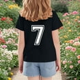 thumbnail image 6 of Black Boy Girl Kids Girl Boy Boat Neck Spandex Tops Casual Blouses for Child Short Sleeve Graphic Fall Summer Shirt 2025 Clothes Trendy Regular Fit 8 Years, 6 of 6