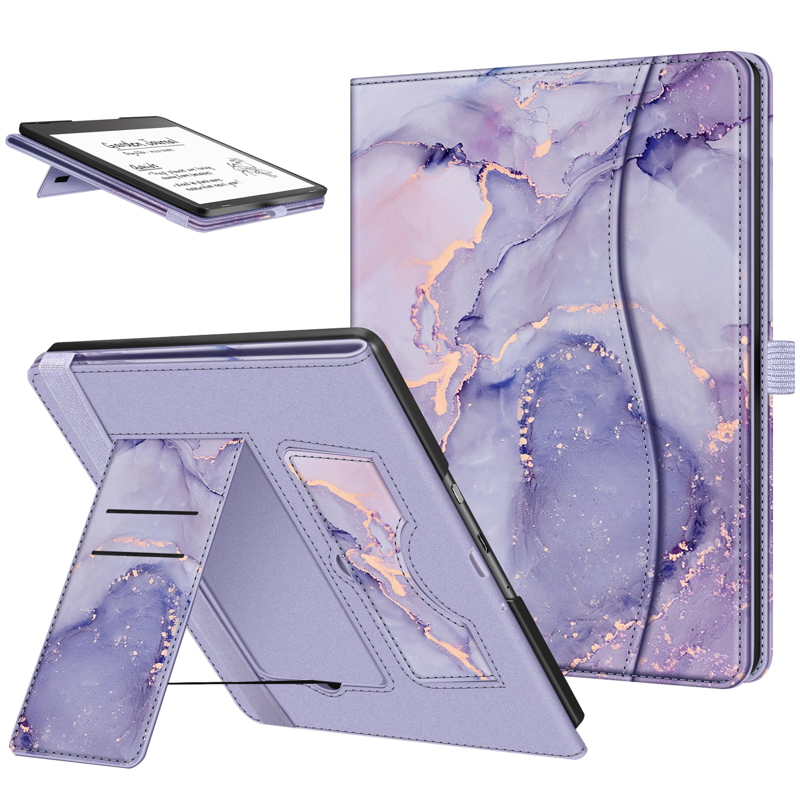 Fintie Case for Kindle Scribe 10.2 Inch Tablet(2022 Released)- Premium PU  Leather Stand Cover Auto Sleep/Wake with Card Slot and Pen Holder, Lilac  Marble