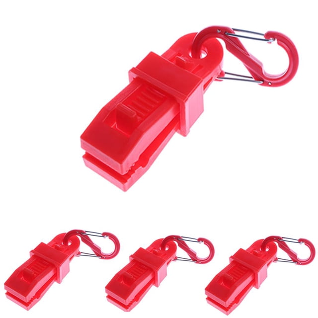 Tienda Libre perfecl Tarp Clips Agarrar Toldos Abrazaderas Herramienta de Supervivencia Mosquetones 4 Unids