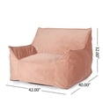 thumbnail image 5 of Jopath Velveteen Bean Bag Chair Foam Filler Large Beanbags Lazy Sofa With Armrests Removable Covers With Safety Zippers Foam Filled For Bedroom Living Room Pink, 5 of 6