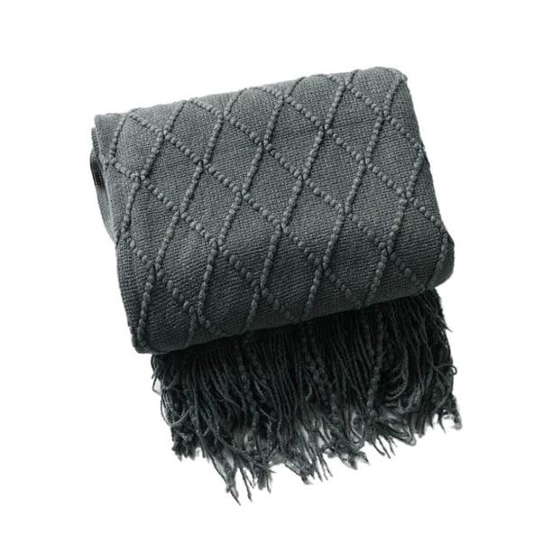 Advancent Manta de hilo de punto nórdico para cama, sofá, mantas de viaje para TV, toalla suave, tapiz de tela escocesa para el Día de San Valentín Decoración del hogar No.2 Advancent HA024881-02