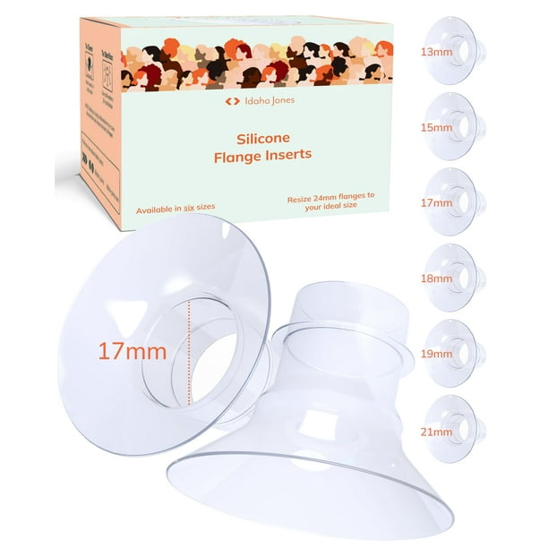 Insertos de brida para extractores de leche Idaho Jones de 24 mm a 17 mm (2 unidades)