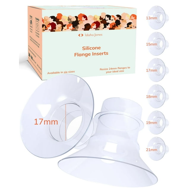 Insertos de brida para extractores de leche Idaho Jones de 24 mm a 17 mm (2 unidades)