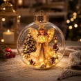thumbnail image 3 of Clearance！Glowing Christmas Story Ornament, Light-Up Mini Holiday Scene with Warm LED Light, Festive Keepsake Gift for Home Christmas Party Decoration (Angel), 3 of 6