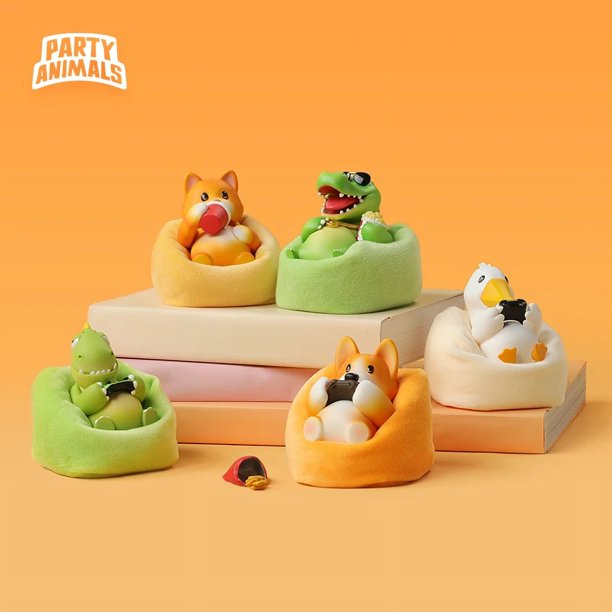 Figuras de anime de animales de fiesta, animales de fiesta, serie Win, animales de fiesta lindos hechos a mano. Figuras de animales de fiesta, adorno de habitación, juguete de regalo