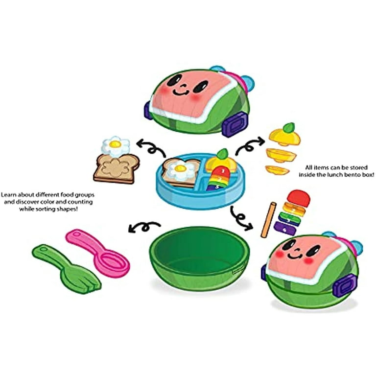 CoComelon Lunchbox Playset - Includes Lunchbox, 3-Piece Tray, Fork, Spoon,  Toast with Egg, Apple, Popsicle, Activity Card - Toys for Kids, Toddlers