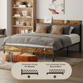 thumbnail image 6 of Lofka King Size Bed Frame with Storage Headboard, Metal Bed Frame, Dark Gray Headboard Cushion, 6 of 7
