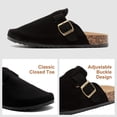 thumbnail image 4 of Lezzglt Suede Clogs for Women & Men Cork Footbed Leather Mules Potato Shoes|Non-slip Sole, Adjustable Metal Buckle, Slip-on Sandals Potato Shoes with Arch Support for Indoor and Outdoor，Black, 4 of 6