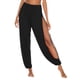 thumbnail image 1 of Pantalones Harén con Abertura Alta para Mujer, Pantalones Harén Hippies. Negro L, 1 of 7