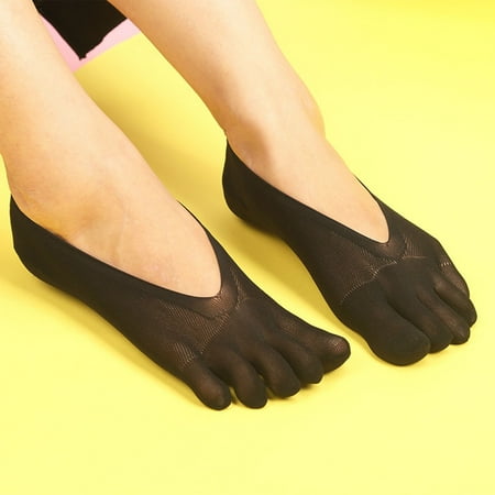 

Cuoff Socks Women s Silk Stockings Shallow Mouth Low Help Five Finger Socks