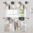 thumbnail image 5 of Skearow Floral Short Window Curtain Kitchen Curtain Scarf Door Cafe Tier Half Window Drapes Coffee 42.13 x 45.28 inches, 5 of 6