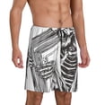 thumbnail image 2 of Fuzoiu Skeleton Book Lover Print Pajama Shorts for Men, Men's Pajama Bottoms,Mens Lounge Sleepwear,Pajama Pants with Pocket-3X-Large, 2 of 6