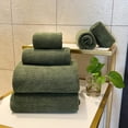 thumbnail image 3 of Toallas de baño YTYC de gran tamaño, 100 x 200 cm, verde oliva, 6 unidades, 3 of 6