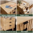 thumbnail image 4 of Bedside Table Bedside Cabinet with 3 Drawers and Heavy Duty Solid Wood Legs Wood Nightstand Side Table with Metal Handles for Kids Bedroom Living Room Dorm Hallway Furniture, 4 of 10