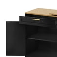thumbnail image 6 of Craftian Extendable Kitchen Island Table with Stools & Storage, Kitchen Island with Charging Station, Black, 6 of 8