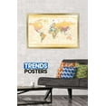thumbnail image 2 of Map - Pastels Wall Poster, 22.375" x 34", Framed, 2 of 3