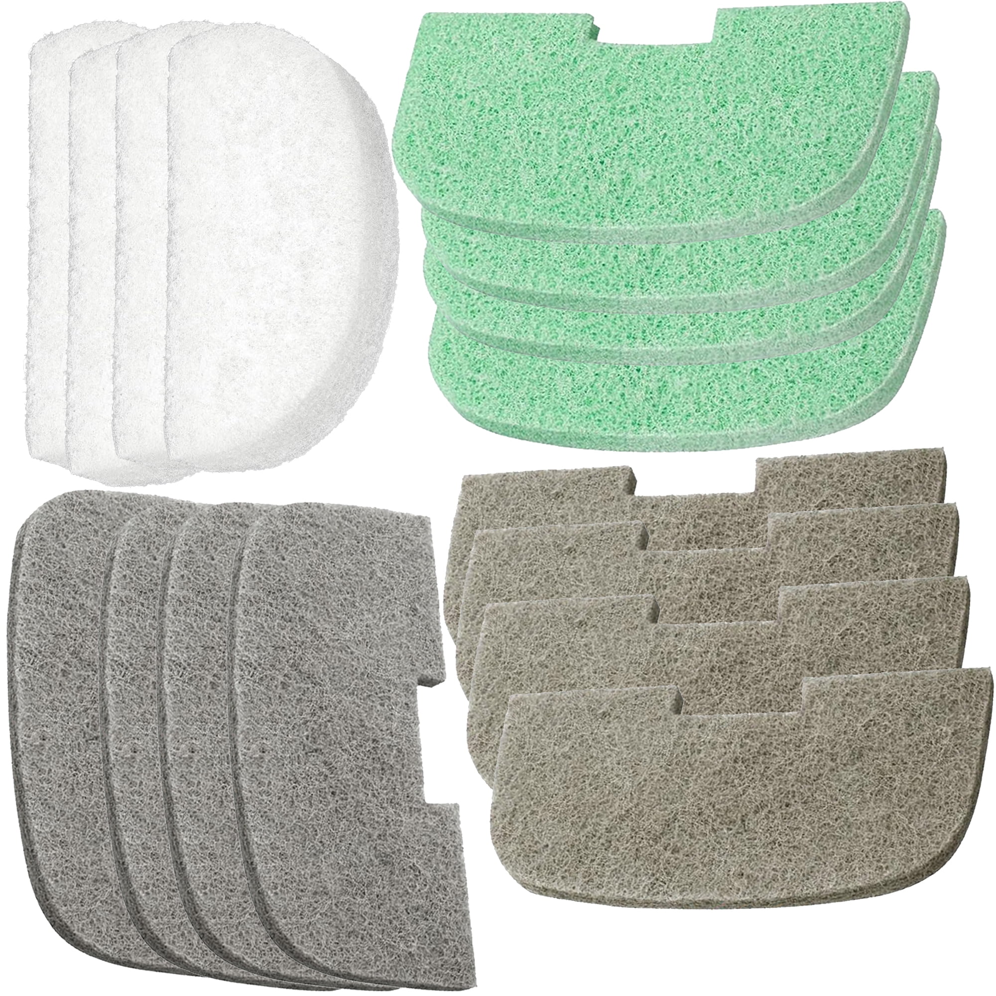 Qzbhct 8 Fine Filter Pad, 8 Nitrite Remover Pad, 8 Ammonia Remover Pad, 8 Phosphate Remover Pad Kit for Fluval 106/107 206/207 Canister