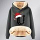 thumbnail image 4 of WILLBEST Sudadera de Mujer con Estampado de Letras Navideñas, Sudadera con Capucha de Lana Gruesa, Cálida para Invierno, Estilo Pullover Mediana, 4 of 4