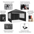 thumbnail image 6 of HOTEEL 10x10 Pop up Canopy Tent Protable Canopy Tent with 4 Sidewalls Waterproof Commercial Instant Shelter Tent for Parties, Wedding, Courtyard with Carry Bag, Black, 6 of 8