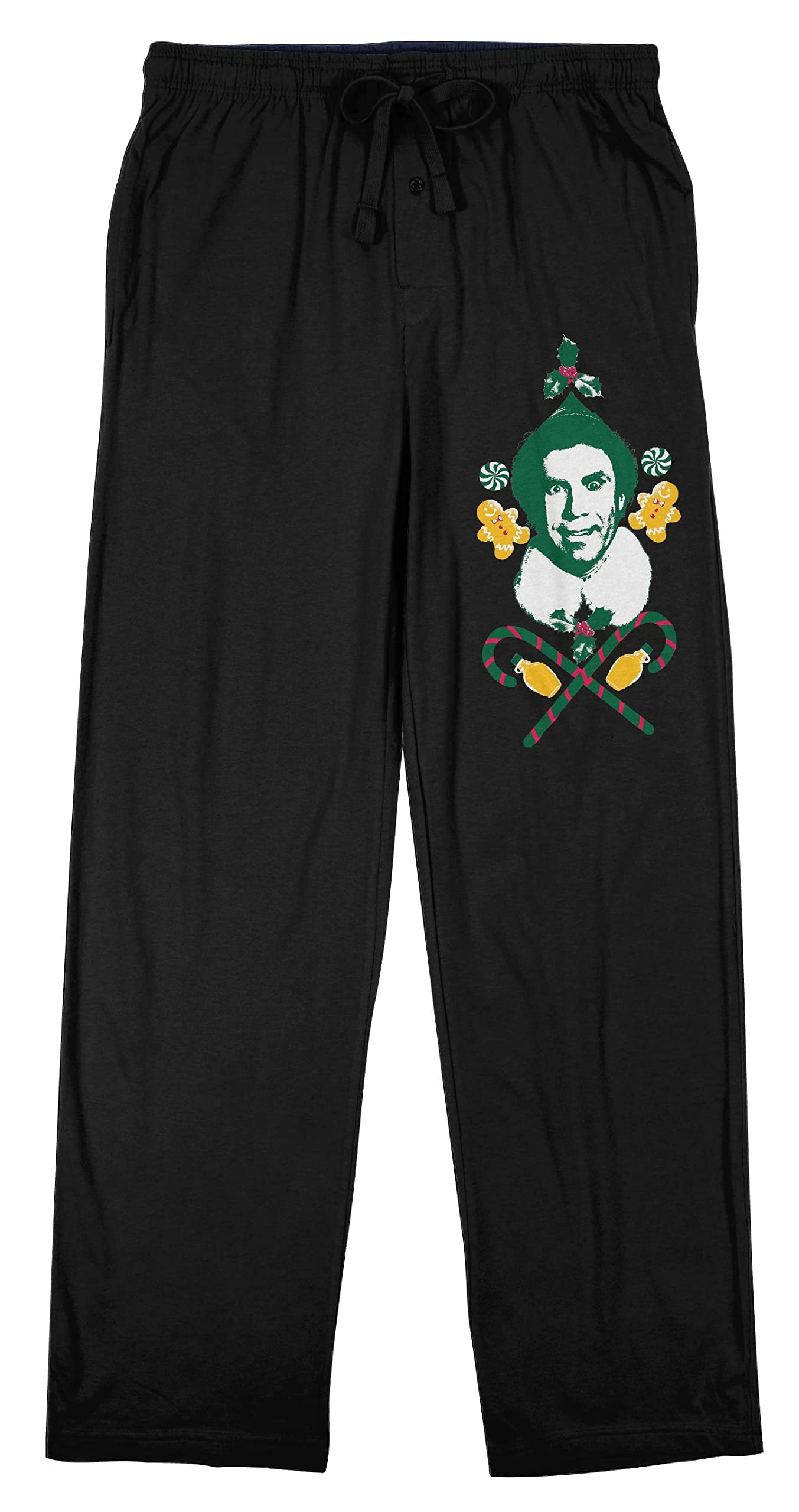 Elf Men's Black Sleep Pajama Pants-Large