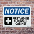thumbnail image 5 of First Aid Kit AED Inside Cabinet OSHA Notice Aluminum Sign 18 Inch x 12 Inch - 5 Pack, 5 of 8
