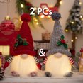 thumbnail image 1 of 1 ~ 5 uds LED brillante Gnomo lentejuelas muñeco sin rostro regalo decoraciones navideñas 2024 luz nocturna hogar adorno de árbol de Navidad Año Nuevo（2pc A4-Grey Red as picture, 1 of 5
