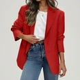 thumbnail image 2 of UYISJ Blazers for Women Business Casual Notch Lapel Button Down Suit Jacket Long Sleeve Open Front Work Blazers with Pockets Red S, 2 of 8