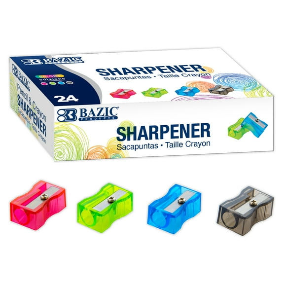 BAZIC Pencil Sharpener Square Single Hole Blade, Total 24 Count