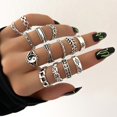 thumbnail image 3 of TFixol Vintage Geometric Elephant Knuckle Ring Set - 14Pcs Alloy Silver Rings for Effortless Fashion Statement, 3 of 6