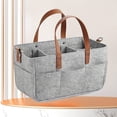 thumbnail image 5 of Sac à Langer pour Bébé en Feutre Spacieux et Élégant avec Multiples Poches, Sac de Rangement Réutilisable, Gris Foncé, 5 of 5