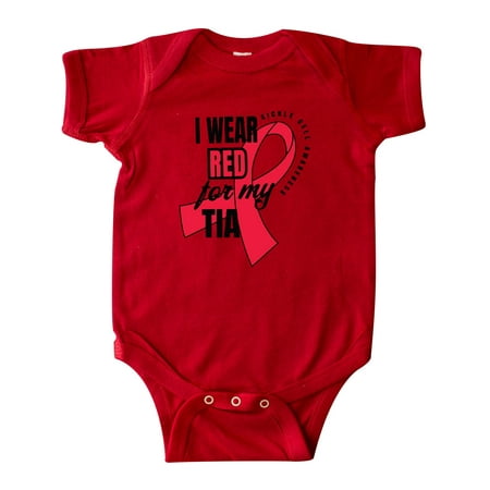 

Inktastic Sickle Cell Awareness I Wear Red For My Tia Gift Baby Boy or Baby Girl Bodysuit
