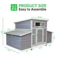 thumbnail image 3 of Chicken Coop, 58" Wooden Chicken Coop with 2 Sides Large Nesting Boxes for 4-6 Chickens, Poultry Hutch Rabbit Cage with No-Slip Ramp & Pull-Out Tray for Outdoor Farm Yard, 3 of 10