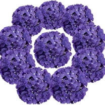Simulation Silk Hydrangea Flower Head Color Of Purple , Hydrangea Heads Artificial Flowers Heads With Stems For Home Wedding Decor Pack Of 10
