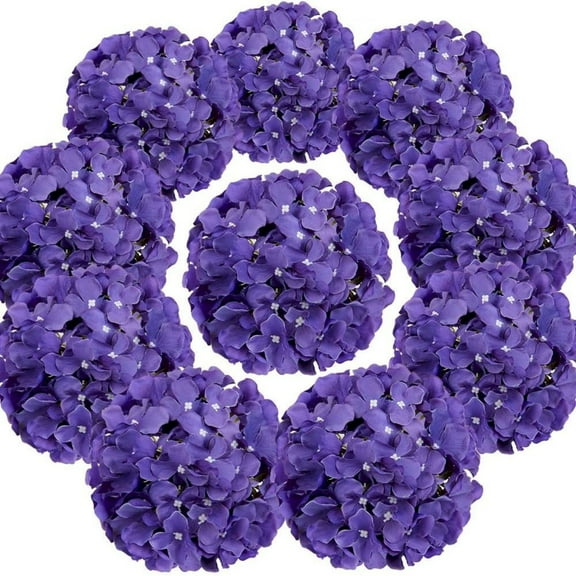 Clearance Under 5$ Household Imitation, FNGZ Artificial Flowers 10Pc Purple Silk Hydrangea Heads Artificial Flowers Heads with Stems for Home Wedding Decor Pack of 10