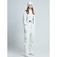 thumbnail image 3 of Hotian Women Insulated Ski Snow Bib Pants Outdoor Snowboarding Cargo Overalls for Winter Sports White XL, 3 of 7