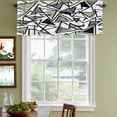 thumbnail image 3 of 2 Pack Valances for Window, Sage Green Black Geometric Short Curtains for Kitchen Bedroom Living Room, Abstract Art Modern Line Rod Pocket Small Window Treatment Valance Drapes 60 x 18 Inch, 3 of 8