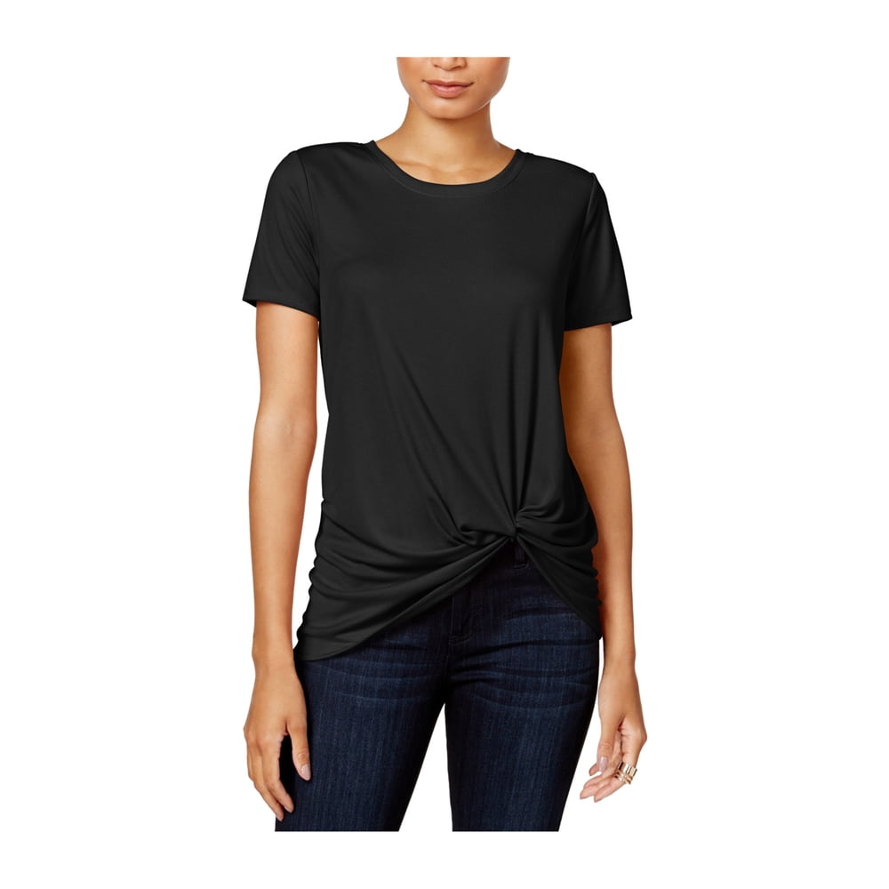 Bar III bar III Womens Tie Front Basic TShirt