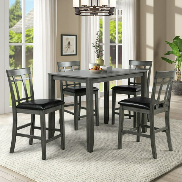 Industrial Mdf Wood Dining Table, 36 Inch Table Chair Height