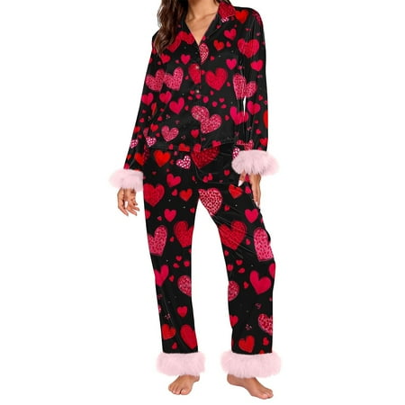 Aoiroe Womens Sets Women Pajama Set Womens Loungewear Set Long Sleeve Pajamas Womens Button Down Pajama Sets Women S Sleep & Lounge Womens Long Underwear Womens Matching Sets Pajamas Set M