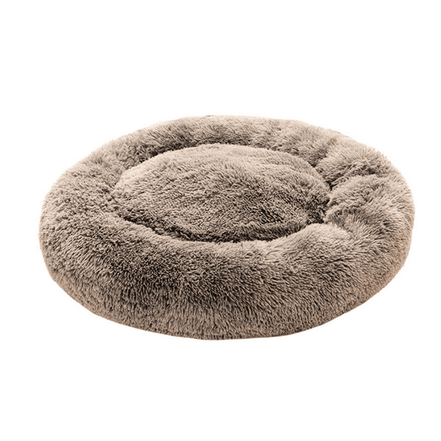 Cama para Perros Cama para Mascotas Antiestres Redonda Esponjosa Cómoda Afelpada (Large, LIGHT BROWN)