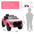 thumbnail image 2 of Licensed Toyota Tundra 12V Ride on Truck Car for Kids, Battery Powered Electric Toys with Remote Control, MP3, LED Lights, Suspension System, Double Doors, Safety Belt, for 3-8 Years Old, Pink, 2 of 7
