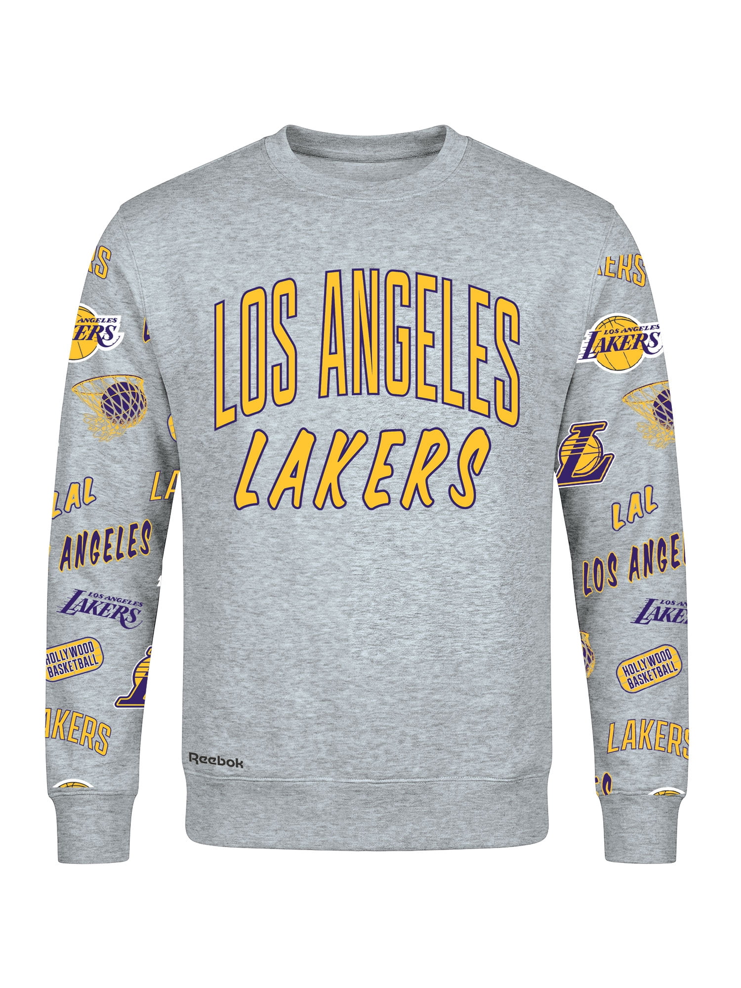Los Angeles Lakers Reebok Adult Gray Crew Neck Sweatshirt