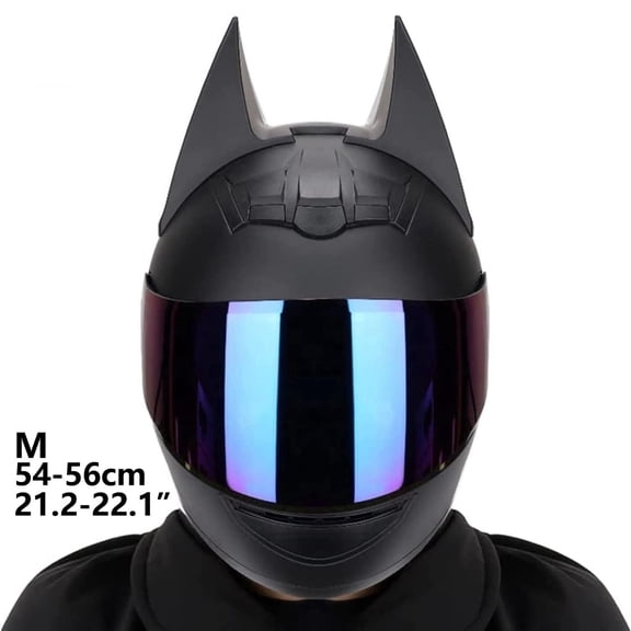 Bat Ear Motorcycle Helmet, Cool and Stylish Universal Bike Helmet with Flip-Up Breathable Design, Suitable for Road Riding and Street Racing - Impact-Resistant Helmet--M