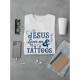 thumbnail image 3 of Jesus Tattoos Men White T-Shirt, Male Medium, 3 of 4