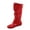 Red, variant on Zone 70 Women's Comfort Zipper Buckle Slouch Casual Flat Heel Mid Calf Round Toe Boots ( Black, 5)
